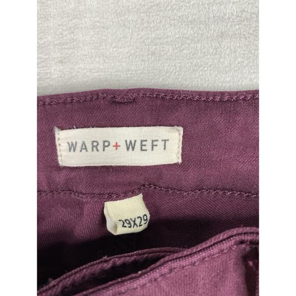 Warp + Weft Women's JFK Skinny Jeans Size 29 x 29 Burgundy Mid Rise Colorful - Picture 3 of 11